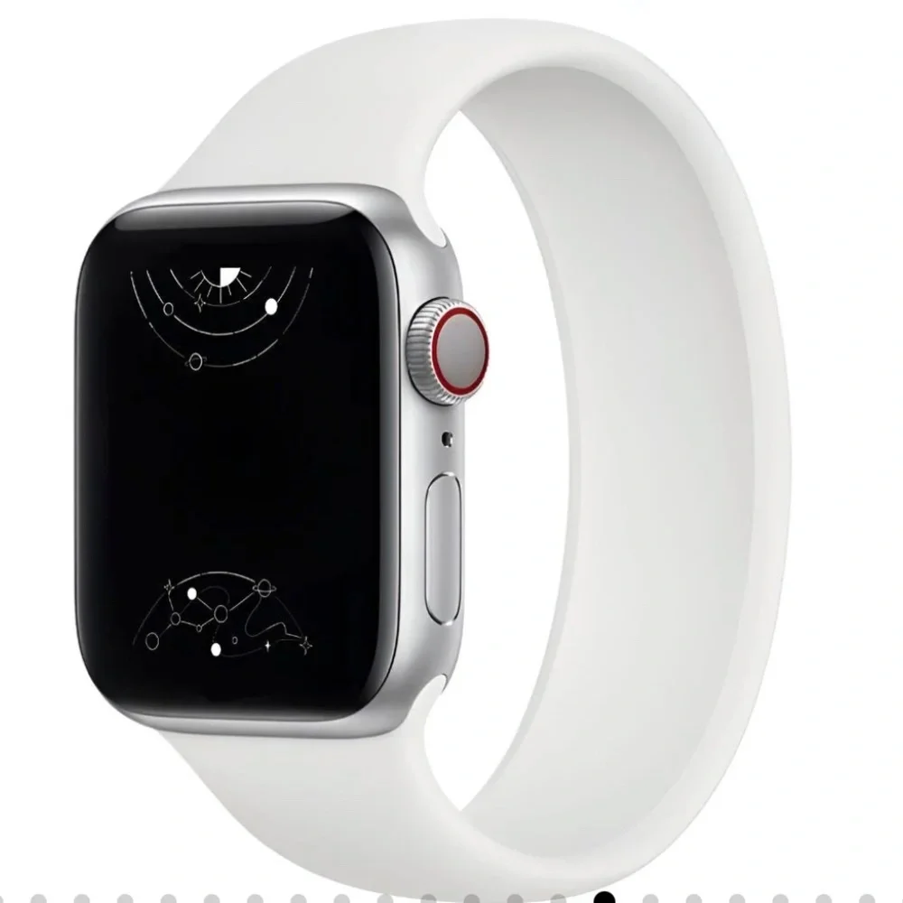 White Silicone Apple Watch Band